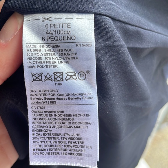 Gently used banana republic navy wool dress with ribbon detail and pockets 6P - Picture 3 of 7